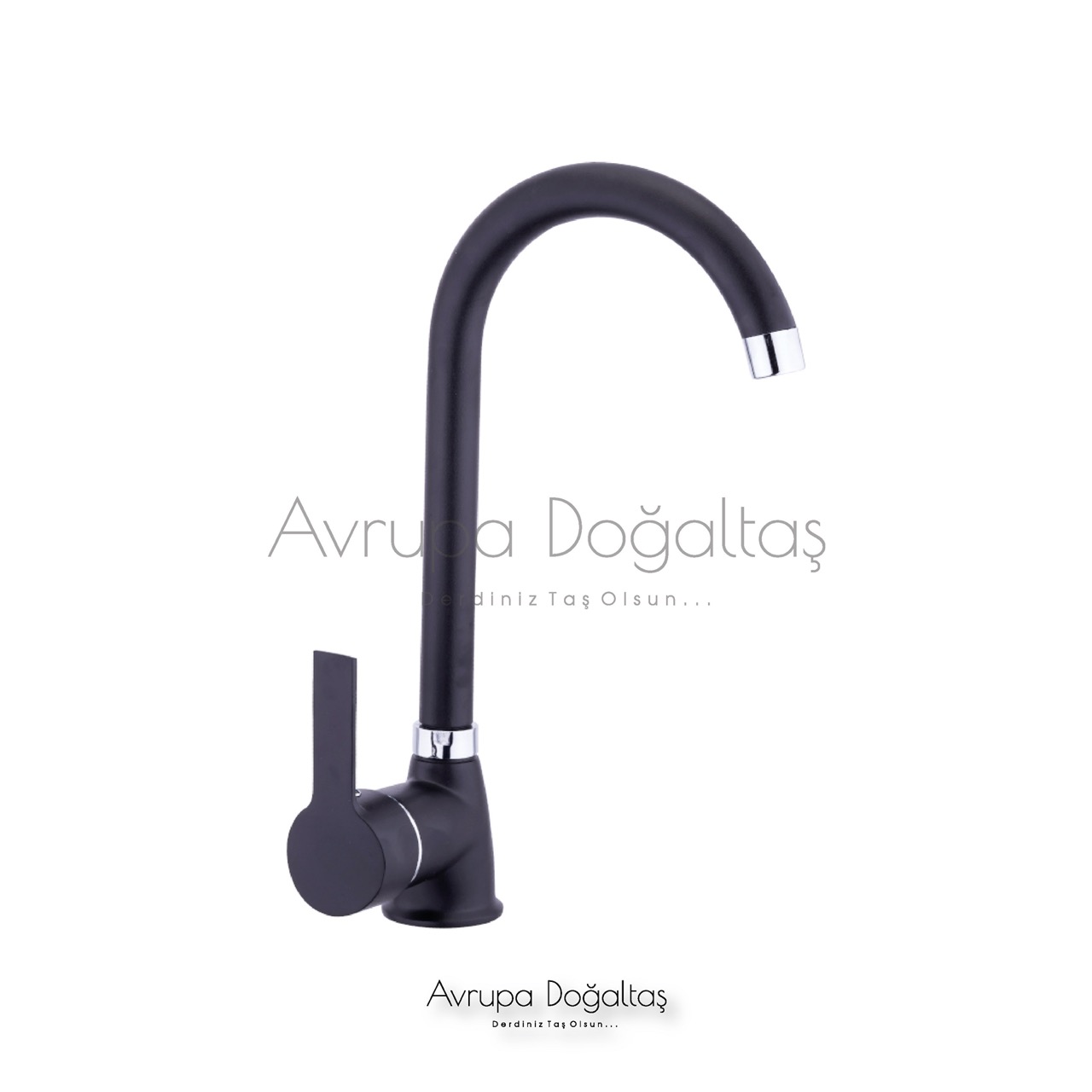 Delta Mix Kuğu Lavabo Bataryası Siyah