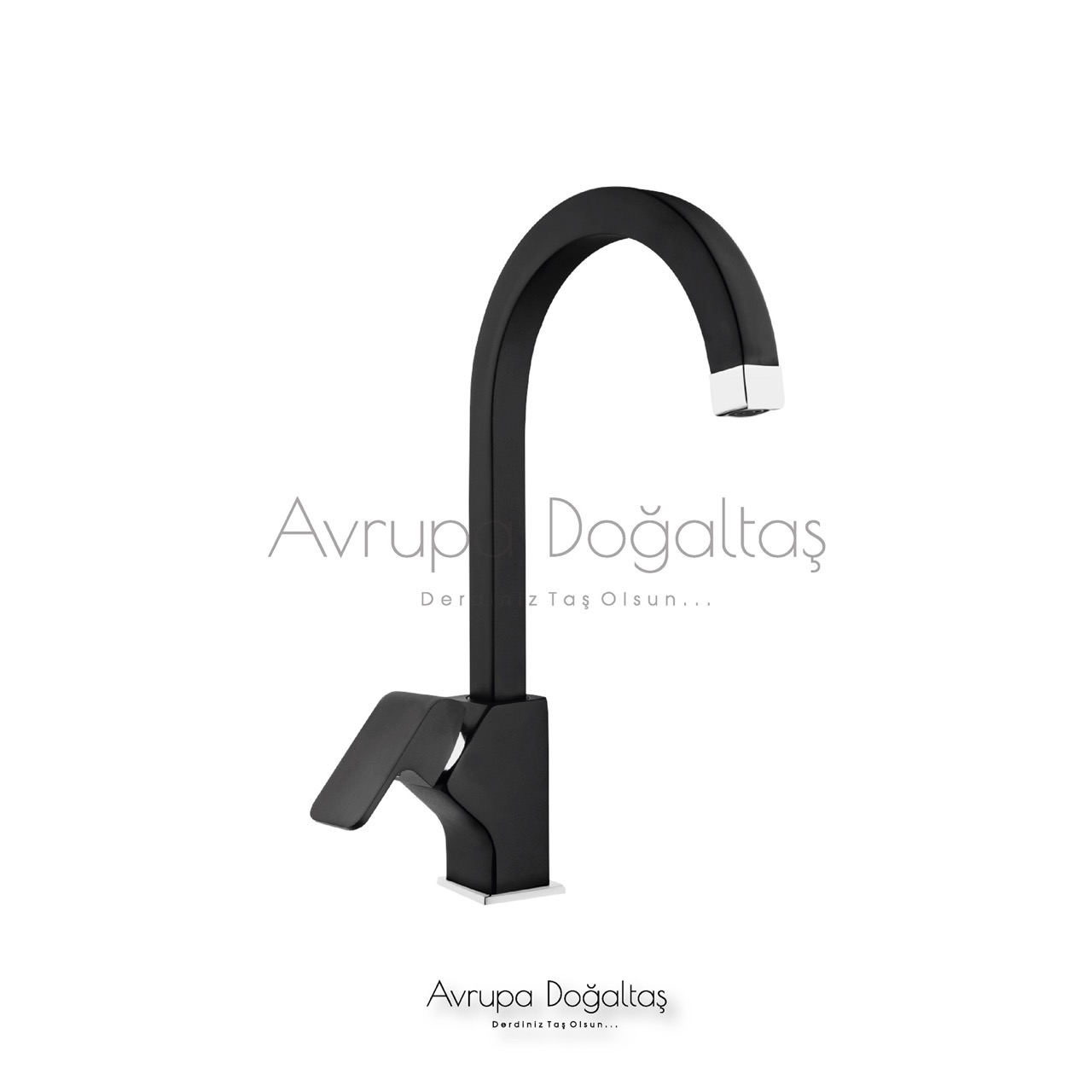 Kuğu Lavabo Bataryası Siyah
