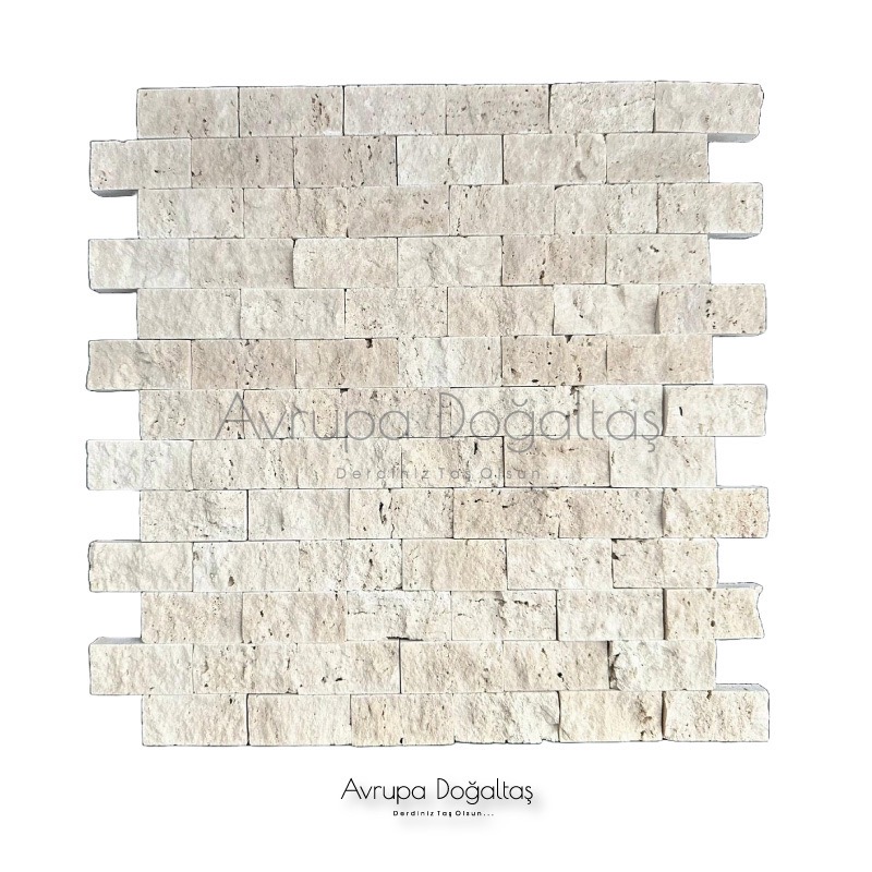 Traverten Patlatma Taş 23x48mm A+ Klasik Denizli