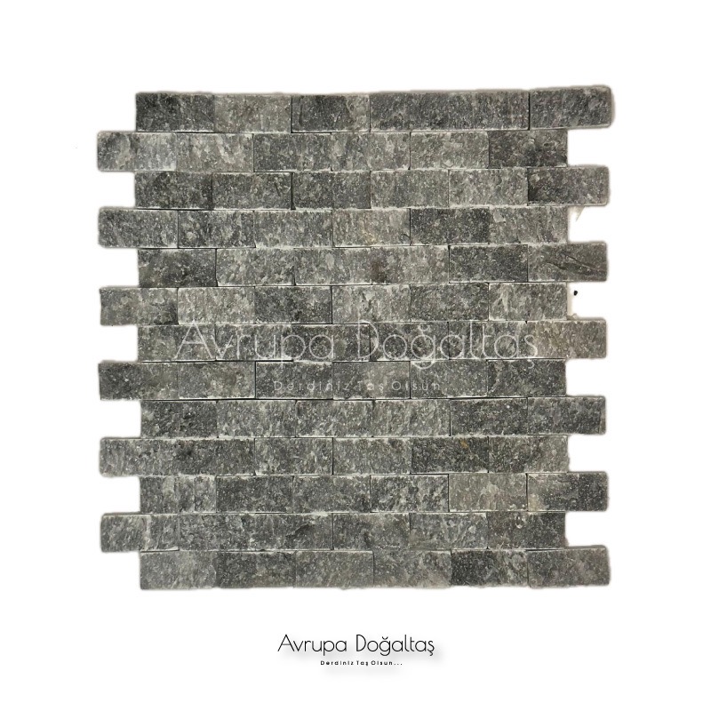Patlatma Doğal Taş Kütahya Siyah Mermer 23x48mm